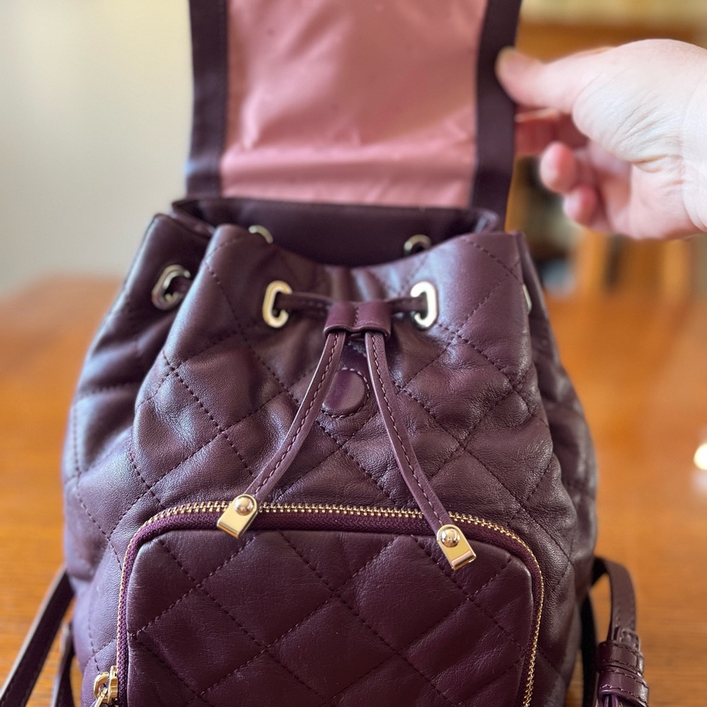 Kate Spade Quilted Backpack with Diamond Pattern - Picture 3 of 13
